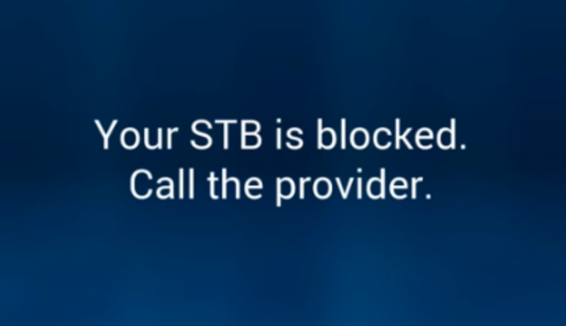 STB blocked error - Call the provider